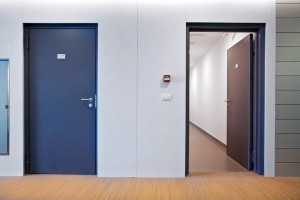 Protupožarna čelična zaokretna jednokrilna vrata - plava